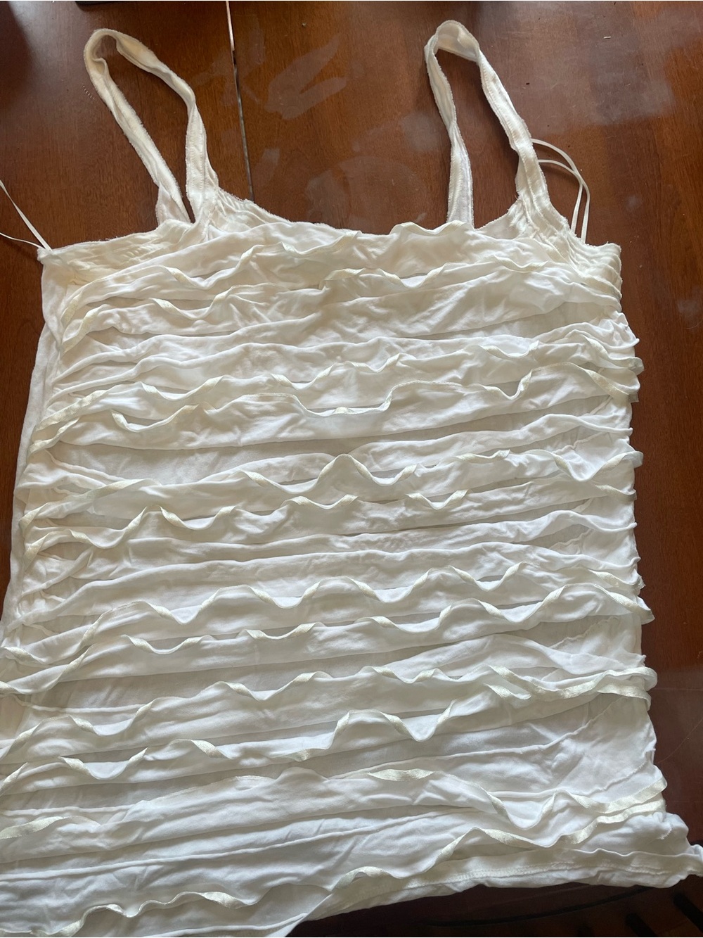 Express White Ruffle-Textured Camisole - Picture 2 of 2